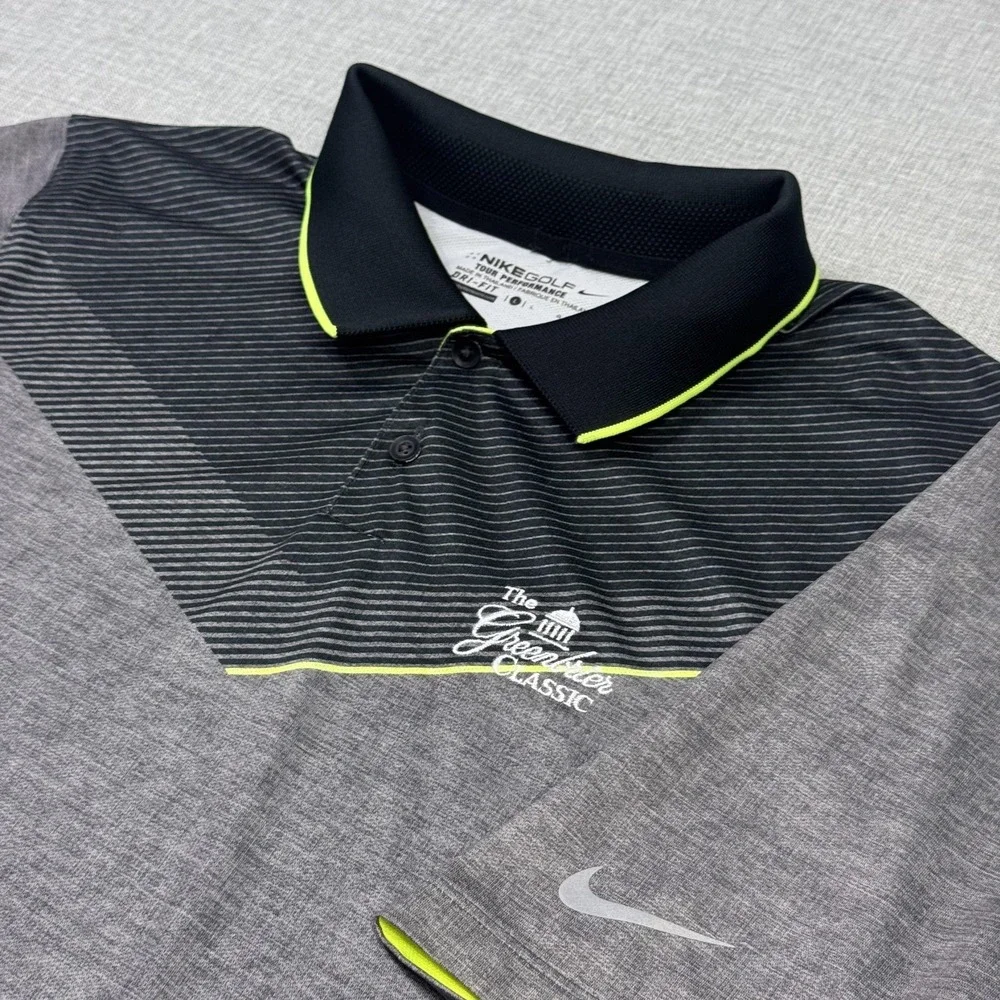 Nike Golf Tour Performance Polo Shirt Mens Large Gray Dri-FIT Greenbrier Classic
